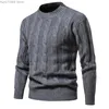 Chandails masculins 2024 Automne / hiver Half High Neck Pull Couleur de mode Jacquard Round Knitwear Casual Bottom