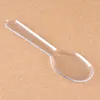 Disposable Flatware Spoons Spoon Plastic Mini Clear Ice Cream Bulk Dessert Cutlery Silverware Forks Serving Desserts Teaspoons