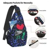 Mochila Arte de rua personalizada Keith Love Sling Bag para homens geométricos abstrato haring ombro crossbody peito viaje caminhar Daypack