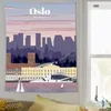 Tapestries Travel City Paris Petra Osaka Oslo Ottawa Tapestry Wall Hange Art Room Decor Decor審美的な寝室の背景