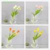 Fleurs décoratives Luxury Silicone Real Touch Tulips Bouquet Artificial Flower Home de décor