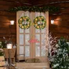 Decorative Flowers Christmas Tree Glowing Wreath Luminous With Light String Artificial House Boxwood World 20