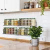 Kök förvaring 4st väggmonterad kryddor arrangör hållare metall hängande kryddor hyllan för hemma restaurangartiklar