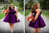 Pretty Purple Beaded Crystal Tulle Homecoming Dresses Sexy Beads Sequins Hollow Back Plus Size A Line Mini Short Prom Party Gowns 3816347