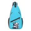 Ryggsäck tecknad pandabjörn slingväska för cykling camping mäns djur crossbody chest axel dagpack