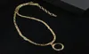 Modehangers Gold ketting sieraden voor Lady Women Party Bruiloftliefhebbers Gift Betrokkenheid met Box9084900