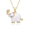 New Accessories Instagram Style Colorful Oil Dropping Elephant Hanging Shaped Micro Set Zircon Pendant Necklace