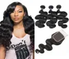 Ishow Peruvian Human Fair tiswes 3 paquets avec fermeture de lacet Extensions de cheveux vierges 10a Brésilien Wave Wafts for Women Girls N7757962