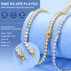 الولايات المتحدة الأمريكية المخزون المجوهرات الهيب هوب الجنيه الاسترليني Sier VVS Moissanite Diamond Classic Tennis Necklace for Men Women 2024