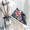 Casual Shoes Spring Summer Women Sneakers Canvas Vulcanize Fashion Letter Seal Söt Sweet Large Size Sets-up 44