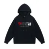 Trapstar handdoek geborduurde heren en dames paar outfit met pluche sport losse individuele hoodie en broeken set