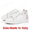 Red Bottoms Designer schoenen Luxurys Low Cut Top Zwart Wit lederen sneakers Reds Sole Made in Italy Women Platform Loafers Spikes Dames Dress Shoe Heren Trainers