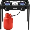 Combos Rovsun 2 Burner Outdoor Propane Gas Spis 150Btu High Pressure Cooker för trädgårdsmatlagning Camping