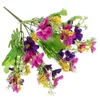 Kwiaty dekoracyjne 2PCS Knota sztucznego bukietu Flower Cineraria For Home / Office Party Decoration (Purple)