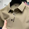 Marka Yaz Baskı Polo Gömlek Erkekler Business Casual Moda Katı Nefes Alabilir İş Kısa Kollu T-Shirts Camisas de Hombre 240412