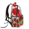 Mochila Mulheres Men Men Floral Floral Poppies Flores e anêmonas brancas Viajar Bolsa feminina Male Laptop Livro