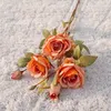 Dekoracyjne kwiaty i kwiaty róże girland z łodygami do majsterkowania bukiety ślubne centralne aranżacje kwiatowe sztuczne aranżacje