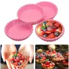 Baking Moulds 1Pc Non-stick Silicone Tart Molds Mini Quiche Round Fluted Flan Cake Decoration Tools Pizza Pan Mould