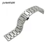 JAWODER Watchband 18 20 22 24 mm hommes femmes argent pur pur solide en acier inoxydable Polissage bande de montre de montre déploiement Bracelet de boucle 9534078