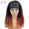 Synthetische Afrikaanse rechte hoofdbandpruiken Natuurlijke zwarte middellange kapsel Haperstijl Dames Wig afro Yaki Kinky Daily Ladies Hair 240412