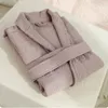 Material de quatro camadas de algodão de toalha absorvente e de secagem rápida casal de mangas compridas de inverno de inverno puro