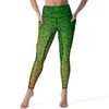 Active Pants Gold Glitter Ombre Print Leggings Pockets Elegant Rose Yoga Push Up Fitness Legging Novelty Stretch Sport