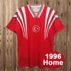 1996 Seleção nacional Turquia Retro Mens Soccer Jerseys #9 Hakan #5 TUGAY #18 Erdem Home Red Away Futebol Branco Camisas de Manga Curta Uniformes