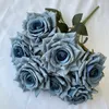 Dekorativa blommor Silk Artificial Diamond Roses Bouquets Home Bedroom Decoration Simulation Flower Bean Sand Color Rose Bouquet Plant