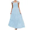 Casual Dresses Women's Fashion Plaid Sexy Versatile Bow Sundress Long Suspender Dress Cocktail Summer For Women