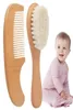 Natural Pure Laine douce bébé brosse en bois poignée brossage Brosse de bébé peigne bébé peigne de tête de tête de tête brosse à cheveux Baby Care55073884234903