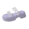 2024 Summer y Women Slippers Fashion Elegant Open Toe Transparent Slides Shoes Ladies Outdoor Platform Flats Sandalias 240409