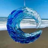 Estatuetas decorativas transparentes de pendente de cristal transparente artesanato artesanal de vidro marinho pendurado na praia de acrílico decoração de ornamento doméstico