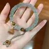 Brangle de style antique chinois imitation Jade Lotus Bracelet Hanfu Accessoires Conseil de bambou haut de gamme