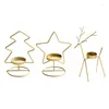 Candle Holders Christmas Holder Wrought Iron Tree Five Angles Star Elk Candlestick For Home Decoration Birthday Desk