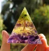 Andra handgjorda Amethyst Tree of Life Orgone Pyramid 60mm016808635