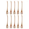 Spoons 10Pcs Honey Spoon Wood Dipper Server Stick For Jar Long Wooden Tea Coffee Drink Stirrer Mixing Tableware