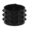 Bracelets de liaison bracelet punk rouge en cuir large pour femmes hommes goth girl bijoux de bracelet clouted