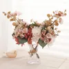 Dekorativa blommor Silk Artificial Large Peony White Bouquet Autumn For Wedding Home Table Centerpiece Decoration Champagne Big Fake Floral