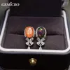 Boucles d'oreilles Gémicro Opale Natural Opal Boucle d'oreille avec une bonne pierre de feu vif de 6x8 mm et 925 argent sterling en tant que femmes bijoux de luxe