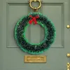 Decorative Flowers B0KB Christmas Tinsel Ribbons Green Ribbon Xmas Tree Hanging Pendent Bow Knot Wreath Ornaments Party