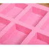Bakformar rosa silikonkakor mögel handgjorda tvål rektangel 8 5,5 2,5 cm 100 ml oval för matlagning
