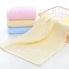 Serviette 5 pcs / ensemble Pure Coton Rectangle Face Soft Absorbant Couleur solide Couleur du bain ménage