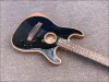 Gitarr ny ST6 -sträng elektrisk gitarr med svart färg, halv ihålig, persika kärnved, specialpris, porto.