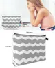 Cosmetic Bags Gray Ripple Stripes Waves Makeup Bag Pouch Travel Essentials Lady Women Toilet Organizer Kids Storage Pencil Case