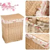 Laundry Bags Folding Baskets Dirty Clothes Home Storage Basket Large Box Wicker Mesh Bag Hamper With Lid