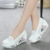 Dance Shoes Women's Genuine Leather Platform Wedges White Lady Casual Swing Mother Size 35-40
