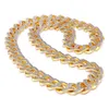 Jasen Populära Sier med kubik Zirkonia Stone Pendant Cuban Link Chain Necklace Ladies Party Gift Men smycken