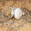 Gold Hollow Spider Design Watches Quartz Pocket Watch Silver Half Hunter Pendant Collier Collier Horloge Corloge de garçons