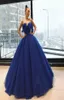 Deep Oceanblue Quinceanera فساتين ساحرة Vnecklessless Fluffy Ball Dress Dress Grett Bradours Vintage Party Dress Sexy Even9293939