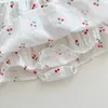 Mädchenkleider Ins Sommer 2024 Kind Kleid kleider leichter frischer Modekirschdruck Süßes Baby Prinzessin Bogen Geboren